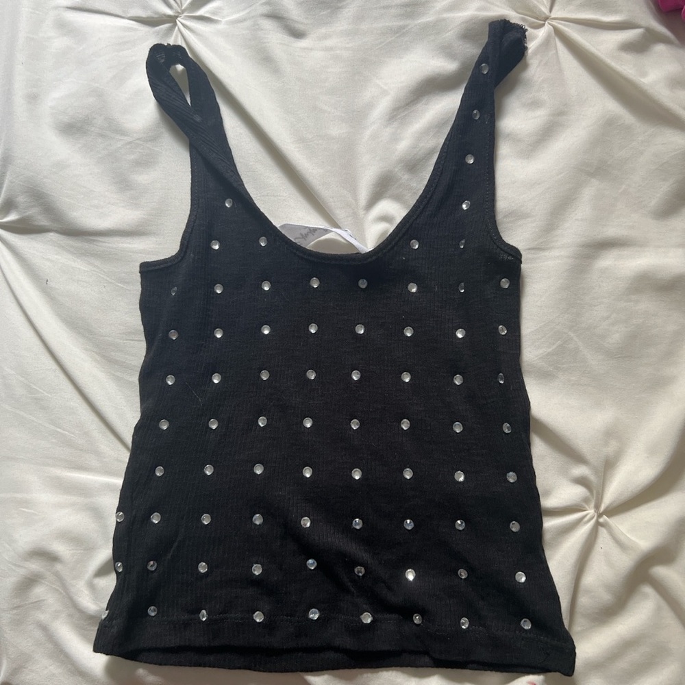 LF emma and sam rhinestone tank top